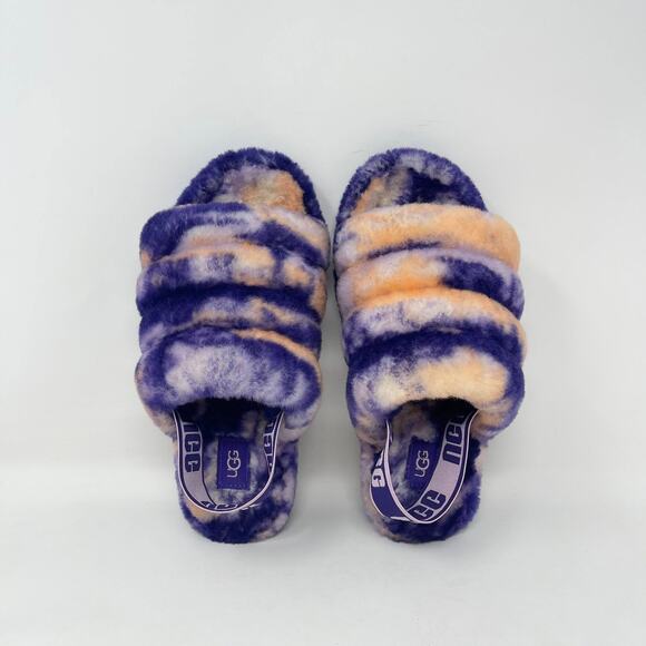 UGG Fluff Yeah Slide Platform Slipper Womens 6 Marble Violet Night 1122554 Fuzzy - Picture 6 of 8